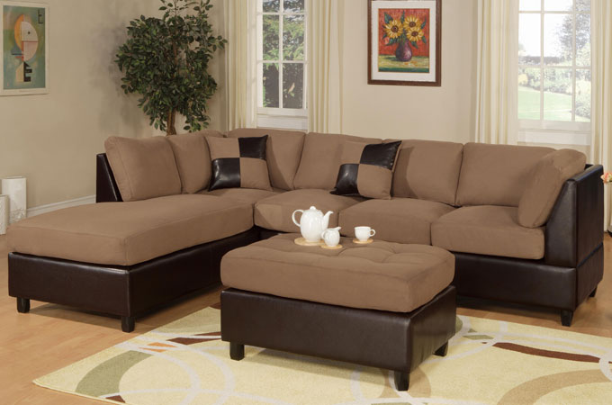 Microfiber Sectional Sofa With Chaise